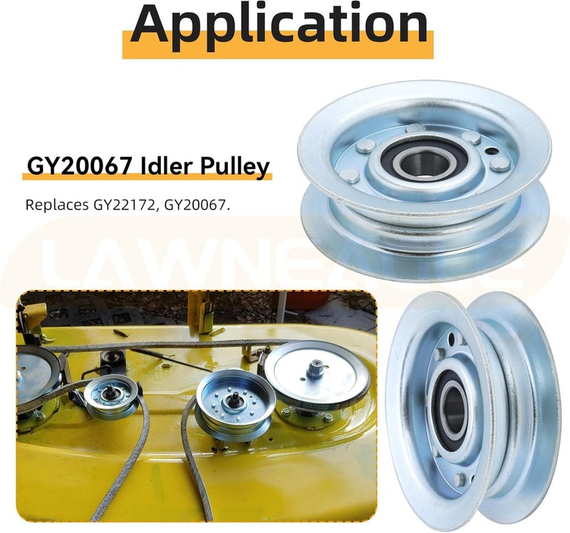 LANEAGLE GY22172 Idler Pulley Replaces John Deere GY22172 Idler Pulley John Deere GY20067 Idler Pulley John Deere GY22172 Pulley for John Deere D140 Idler Pulley, L100 L110 L120 L130 LA115 Lawn Decks - Image 5